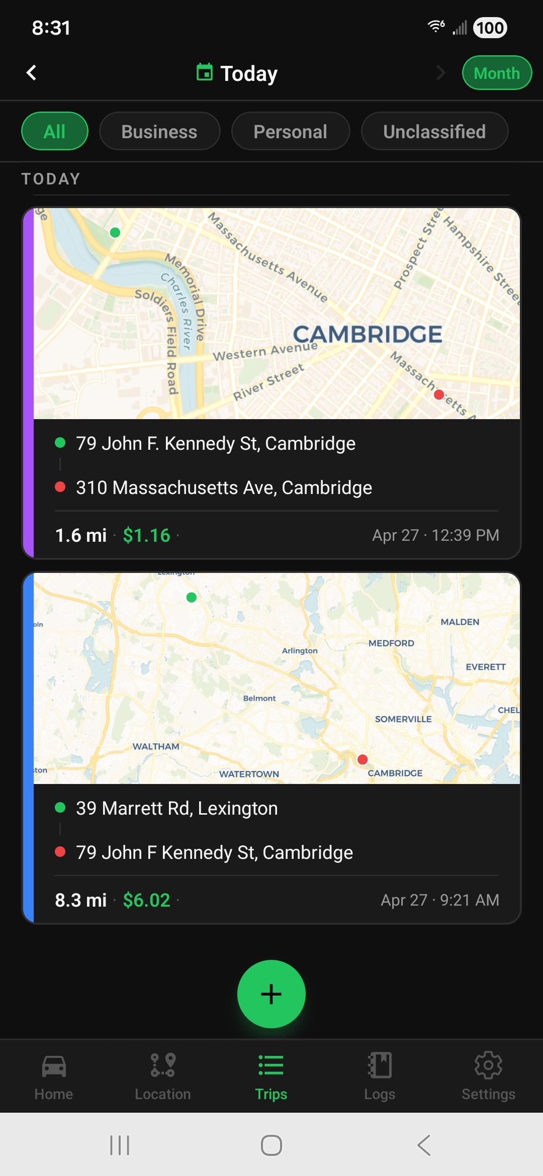 Trip list