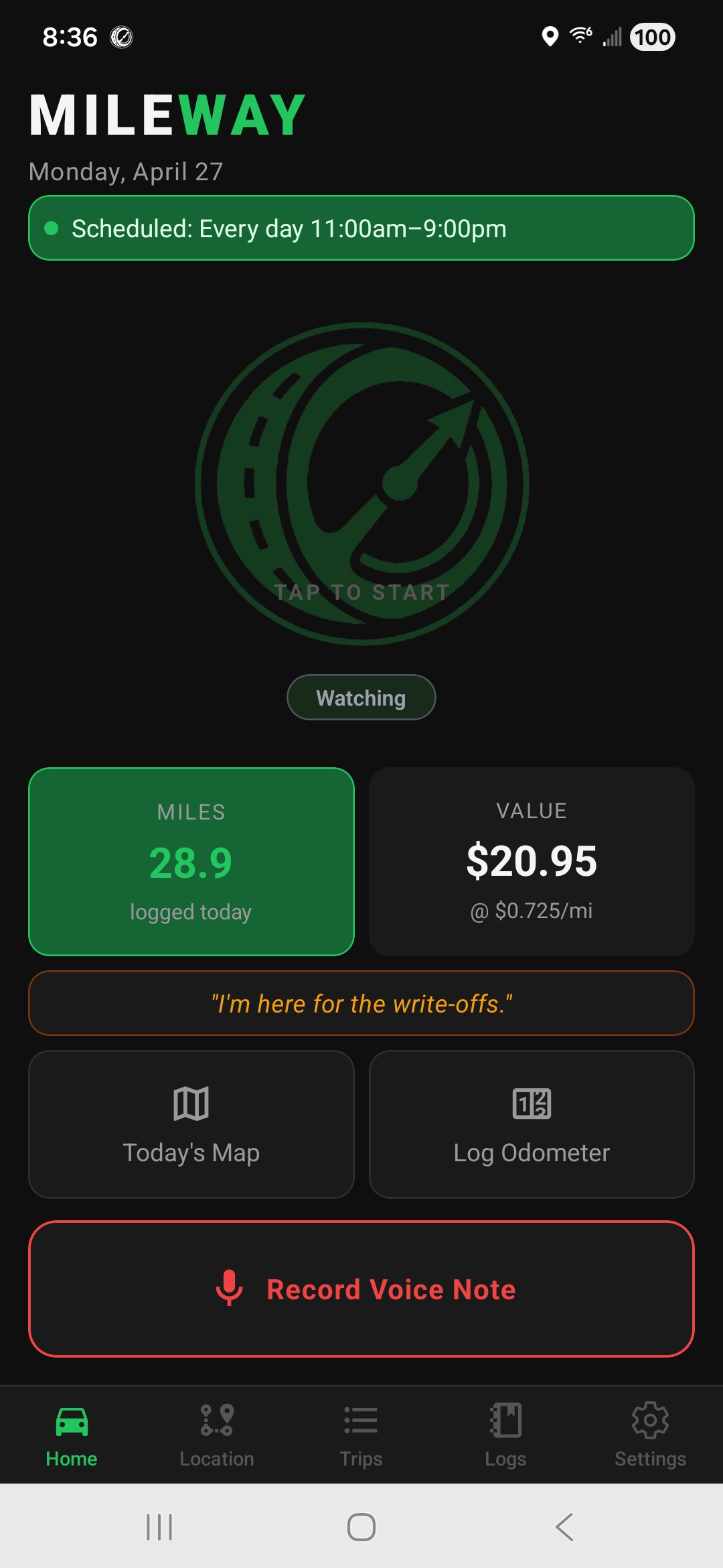 Home — scheduled watch mode